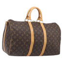 LOUIS VUITTON Monogram Keepall Bandouliere 45 Boston Bag M41418 LV Auth BA15849A-1