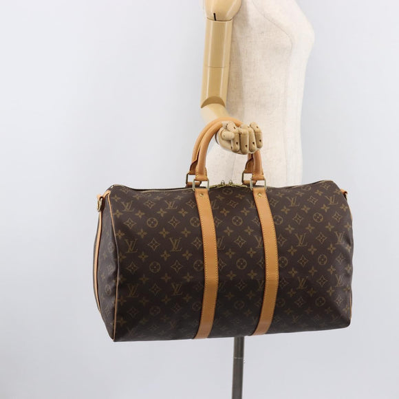 LOUIS VUITTON Monogram Keepall Bandouliere 45 Boston Bag M41418 LV Auth BA15849A