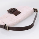 FENDI Mamma Baguette Shoulder Bag Beads Pink Silver Auth BA15851SAV-7