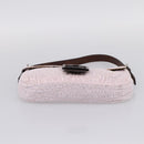 FENDI Mamma Baguette Shoulder Bag Beads Pink Silver Auth BA15851SAV-5