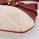 GUCCI Horsebit Shoulder Bag Canvas Ivory Gold 137592 Auth BA15852A-10