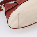 GUCCI Horsebit Shoulder Bag Canvas Ivory Gold 137592 Auth BA15852A-13