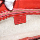 GUCCI Horsebit Shoulder Bag Canvas Ivory Gold 137592 Auth BA15852A-17