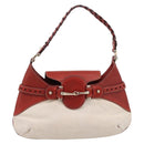 GUCCI Horsebit Shoulder Bag Canvas Ivory Gold 137592 Auth BA15852A-2