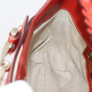 GUCCI Horsebit Shoulder Bag Canvas Ivory Gold 137592 Auth BA15852A-20