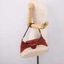 GUCCI Horsebit Shoulder Bag Canvas Ivory Gold 137592 Auth BA15852A-24