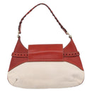 GUCCI Horsebit Shoulder Bag Canvas Ivory Gold 137592 Auth BA15852A-3