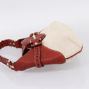 GUCCI Horsebit Shoulder Bag Canvas Ivory Gold 137592 Auth BA15852A-4