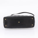 Christian Dior Canage Lady Dior Hand Bag Lamb Skin 2way Black Gold Auth BA15853A-11