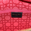 Christian Dior Canage Lady Dior Hand Bag Lamb Skin 2way Black Gold Auth BA15853A-18