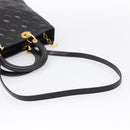 Christian Dior Canage Lady Dior Hand Bag Lamb Skin 2way Black Gold Auth BA15853A-9