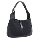 GUCCI GG Canvas Shoulder Bag Black Silver 001 3306 Auth BA15854V-1