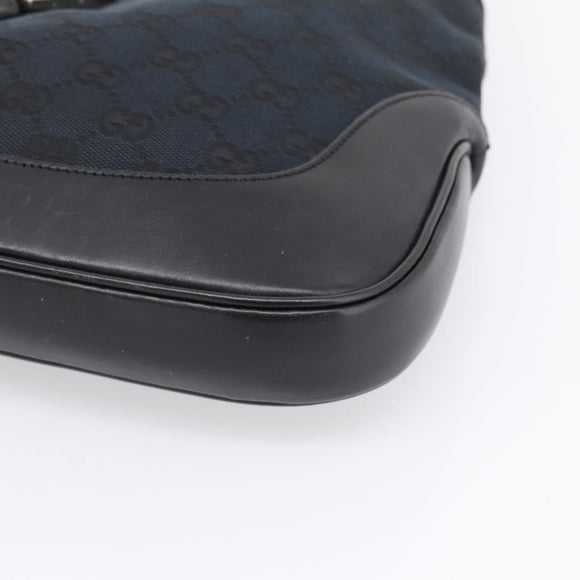 GUCCI GG Canvas Shoulder Bag Black Silver 001 3306 Auth BA15854V
