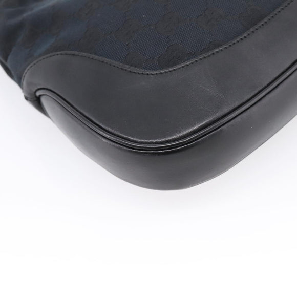 GUCCI GG Canvas Shoulder Bag Black Silver 001 3306 Auth BA15854V