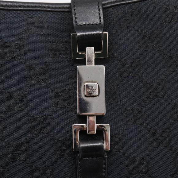 GUCCI GG Canvas Shoulder Bag Black Silver 001 3306 Auth BA15854V