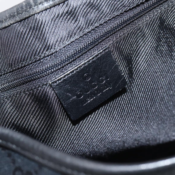 GUCCI GG Canvas Shoulder Bag Black Silver 001 3306 Auth BA15854V