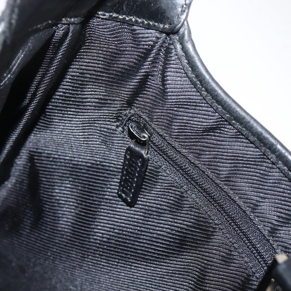 GUCCI GG Canvas Shoulder Bag Black Silver 001 3306 Auth BA15854V