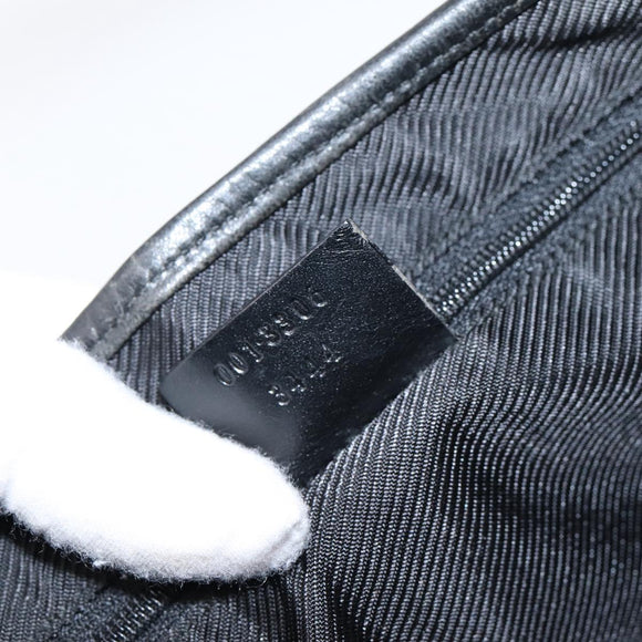 GUCCI GG Canvas Shoulder Bag Black Silver 001 3306 Auth BA15854V