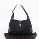 GUCCI GG Canvas Shoulder Bag Black Silver 001 3306 Auth BA15854V-12