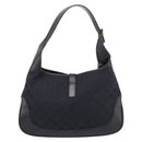 GUCCI GG Canvas Shoulder Bag Black Silver 001 3306 Auth BA15854V-2
