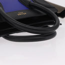 CELINE Luggage Nano Hand Bag Leather 2way Blue Gold Auth BA15855M-7