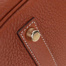 HERMES Birkin 35 Hand Bag Taurillon Leather Brown Gold Auth BA15860SM-18