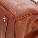 HERMES Birkin 35 Hand Bag Taurillon Leather Brown Gold Auth BA15860SM-19