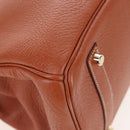 HERMES Birkin 35 Hand Bag Taurillon Leather Brown Gold Auth BA15860SM-21