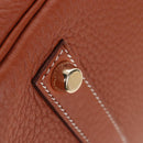 HERMES Birkin 35 Hand Bag Taurillon Leather Brown Gold Auth BA15860SM-22