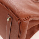 HERMES Birkin 35 Hand Bag Taurillon Leather Brown Gold Auth BA15860SM-23