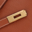 HERMES Birkin 35 Hand Bag Taurillon Leather Brown Gold Auth BA15860SM-22