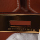 HERMES Birkin 35 Hand Bag Taurillon Leather Brown Gold Auth BA15860SM-25