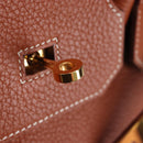 HERMES Birkin 35 Hand Bag Taurillon Leather Brown Gold Auth BA15860SM-30