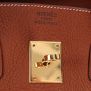 HERMES Birkin 35 Hand Bag Taurillon Leather Brown Gold Auth BA15860SM-31