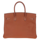 HERMES Birkin 35 Hand Bag Taurillon Leather Brown Gold Auth BA15860SM-3