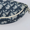 Christian Dior Trotter Canvas Saddle Pouch PVC Navy Silver Auth BA15861V-10