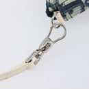 Christian Dior Trotter Canvas Saddle Pouch PVC Navy Silver Auth BA15861V-14