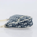 Christian Dior Trotter Canvas Saddle Pouch PVC Navy Silver Auth BA15861V-5