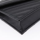 Saint Laurent Chain Shoulder Bag Leather Black Gold Auth BA15862M-11