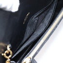 Saint Laurent Chain Shoulder Bag Leather Black Gold Auth BA15862M-20
