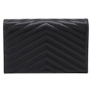 Saint Laurent Chain Shoulder Bag Leather Black Gold Auth BA15862M-3