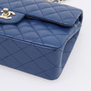 CHANEL Matelasse 23 Chain Shoulder Bag Lamb Skin Blue Gold CC Auth BA15863SAM-10