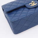 CHANEL Matelasse 23 Chain Shoulder Bag Lamb Skin Blue Gold CC Auth BA15863SAM-11