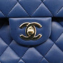 CHANEL Matelasse 23 Chain Shoulder Bag Lamb Skin Blue Gold CC Auth BA15863SAM-15