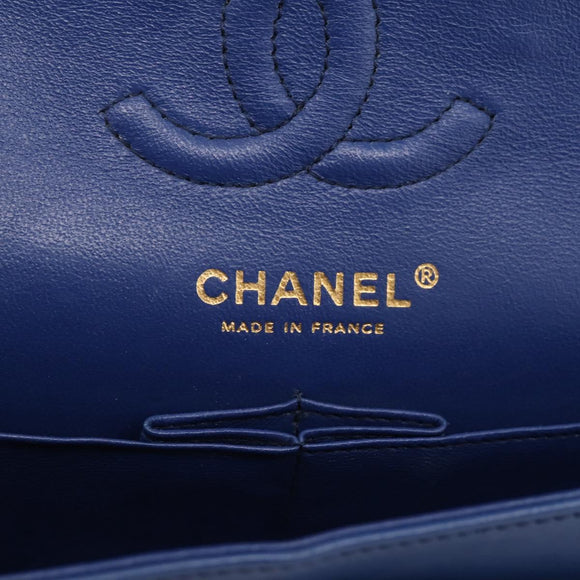 CHANEL Matelasse 23 Chain Shoulder Bag Lamb Skin Blue Gold CC Auth BA15863SAM