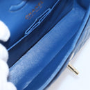 CHANEL Matelasse 23 Chain Shoulder Bag Lamb Skin Blue Gold CC Auth BA15863SAM-21