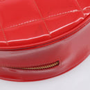 CHANEL Matelasse Round Vanity Hand Bag Patent leather Red Gold CC Auth BA15864SM-13