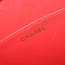 CHANEL Matelasse Round Vanity Hand Bag Patent leather Red Gold CC Auth BA15864SM-15