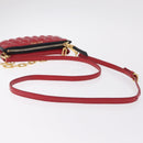 Miu Miu Chain Shoulder Bag Leather 2way Red Gold Auth BA15865M-8