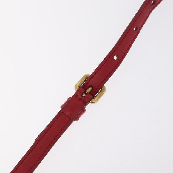 Miu Miu Chain Shoulder Bag Leather 2way Red Gold Auth BA15865M